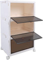 Shoe Storage Box 6 Pack Clear Plastic Stackable Shoe Organizer with Magnetic Door and Wheels for Sneakers Boots Closet Entryway (3 Tier)