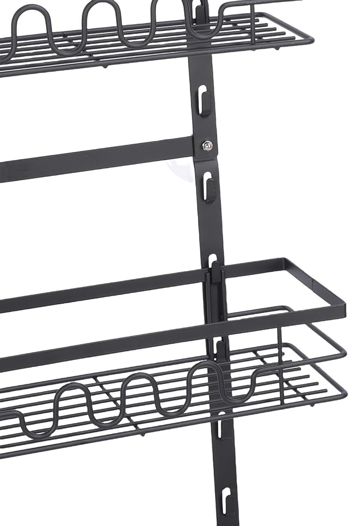 SUNGOOYUE Hanging Metal Over Door Organizer, Sturdy Kitchen Storage Solution, Adjustable Door Shelf for Easy Access