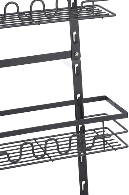 SUNGOOYUE Hanging Metal Over Door Organizer, Sturdy Kitchen Storage Solution, Adjustable Door Shelf for Easy Access