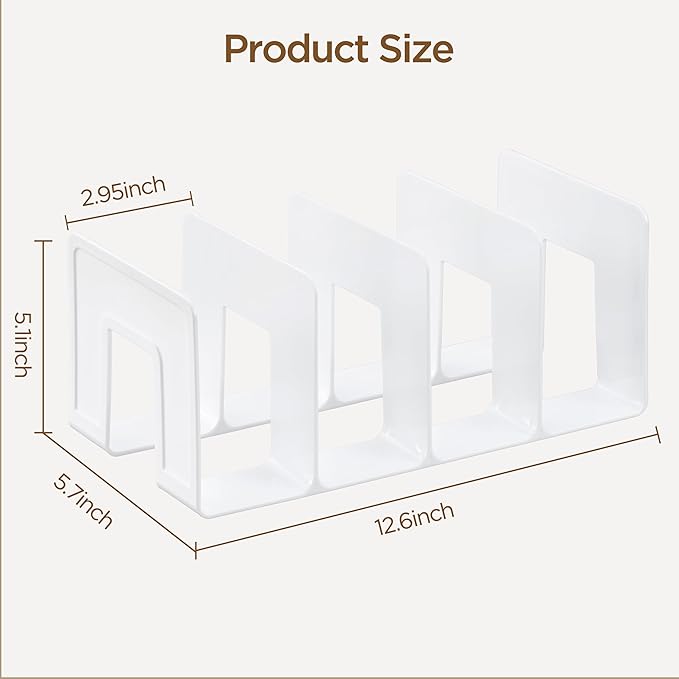 HBlife White Acrylic Kids Shoe Rack for Closet Organizers and Storage, Small Shoe Rack 4 Sections Toddler Baby Shoe Storage Organizer Stackable Shoe Shelf,Desk File Sorter Book Purse Organizer(2 Pack)