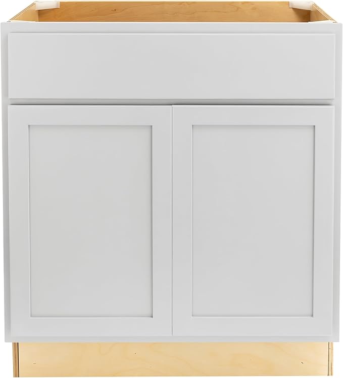 Quicklock RTA (Ready-to-Assemble) | Base Kitchen Cabinets - Shaker Style | Made in America (Pure White, 36" Wx34.5 Hx24 D Sink Base)