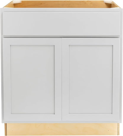 Quicklock RTA (Ready-to-Assemble) | Base Kitchen Cabinets - Shaker Style | Made in America (Pure White, 36" Wx34.5 Hx24 D Sink Base)