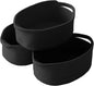 JMvicyroam Woven Basket,Small Rope Storage Bin with Handles & Ribbon Bag, Organizer for Shelves Closets,Gift Basket Empty for Birthday,Books,Dog Toys, Black/3 Pack