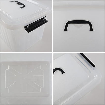 Plastic Storage Bins with Lids, 2 Packs Clear Tote Boxes, 7 Quart & 12 Quart