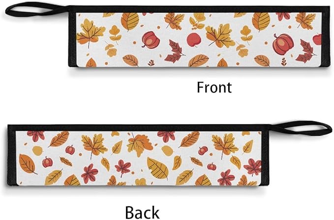 Portable Tableware Carrier Pouch Cutlery Bag Silverware Organizer Accessories for Travel Camp Party,Autumn Leaves Brown and Orange