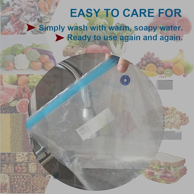 30pcs Vacuum Sealer Kit, Durable/Airtight Food & 3D Printer Filament Storage, with 60KPA Auto Pump & Clips for Cooking/Freezing/Travel/Filament Dry, Compression Storage