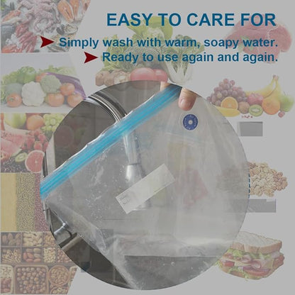 30pcs Vacuum Sealer Kit, Durable/Airtight Food & 3D Printer Filament Storage, with 60KPA Auto Pump & Clips for Cooking/Freezing/Travel/Filament Dry, Compression Storage