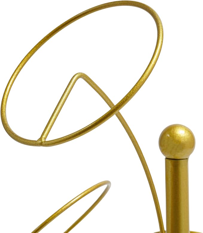 DYRABREST 6 Round Hooks Hat Stand, 28" H Metal Hats and Wigs Display Rack with Adjustable Hooks, Baseball Cap Organizer Headwear Rack for Home Closet Retail Store (Gold, 6 Hooks)