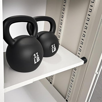 Adjustable Locker Organizer Shelf, 30LB Load-Bearing Metal Locker Shelf for Schools, Offices, Gyms, Locker Shelf Expandable to Fit Your Locker 11-18” (1, White)
