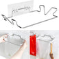 Cupboard Door Plastic Bag Holder with Metal Hanger for Over Door Use, Rubbish Bin Bag Holder Stainless Steel for Home Organization
