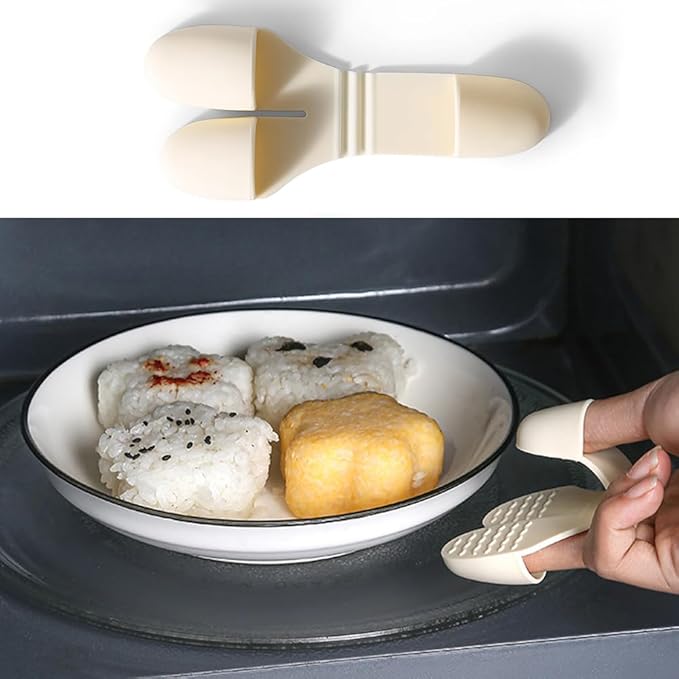 Pair Hot Plate Gripper Anti-Scalding Lightweight Silicone Hot Bowl Clip Holder Finger Sleeves Tips Finger Protector for Hot Bowls Instant Pot Microwave Oven Toaster Air Fryer Steam Oven