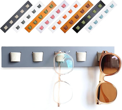 ACOCOFE Sunglass Organizer Glasses Holder,Wood Eyeglass Storage Holder,Sunglasses Rack Eyewear Display(Gray-white)