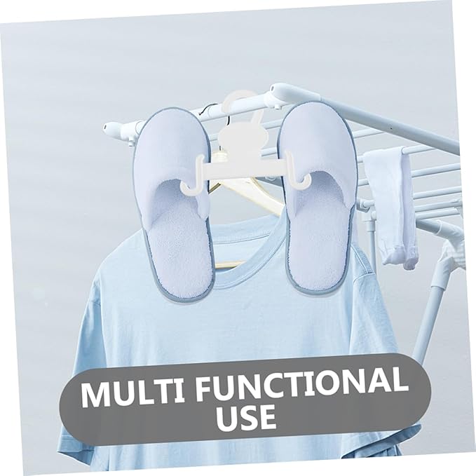 GLEAVI 10Pcs White Plastic Shoe Display Hooks for Slippers Sandals Sneakers Space-Saving Hanging Organizer for Home Retail Supermarkets and Minimalist Shoe Holders for Clean Storage