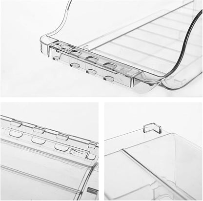 MOTUZP 2pcs Refrigerator Soda Can Organizer Clear Adjustable Width Soda Can Organizer Soda Can Dispenser Expandable Soda Can Dispenser for Beer Soda Seltzer Fridge Kitchen Pantry