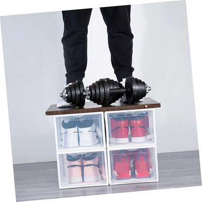 GLEAVI Plastic Shoe Box for Basketball Shoes 36x26x20CM for Home and Closet Organization