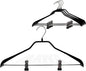Mawa by Reston Lloyd BodyForm Series Non-Slip Space Saving Clothes Hanger with 2 Clips for Pants or Skirts, Style 42/LK, Set of 5, Black