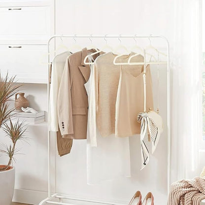 Stormix 36 Pack Velvet Hangers, 17.3 x 8.9 Inches Clothes Hangers, Non Slip Dresses Hangers with Shoulder Notches for Adult Cream