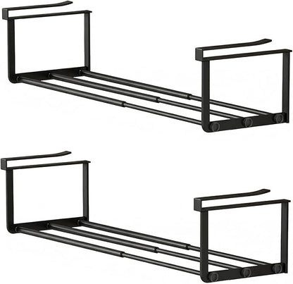 2-Pack Expandable Shoe Rack & Hanging Shoe Organizer, Adjustable Under Shelf Storage for Closet, 16.5"-31.5" Space Saving Rack for Closet Pantry Laundry Room