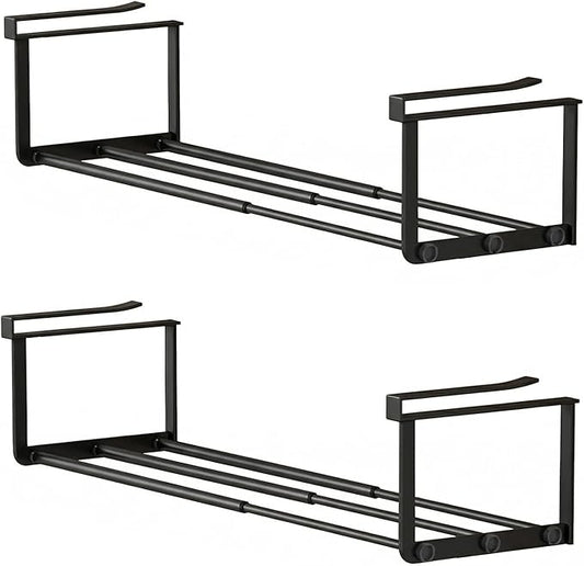 2-Pack Expandable Shoe Rack & Hanging Shoe Organizer, Adjustable Under Shelf Storage for Closet, 16.5"-31.5" Space Saving Rack for Closet Pantry Laundry Room