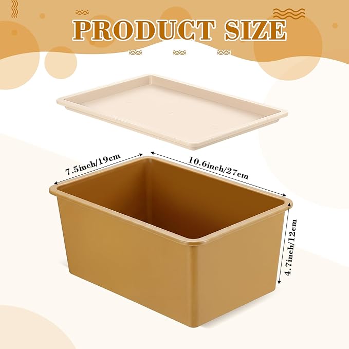 Menkxi 4 Pcs Storage Bins with Lids Plastic Stackable Containers for Organizing Shelves Christmas Ornament Box Baskets(Mixed Color,Small)