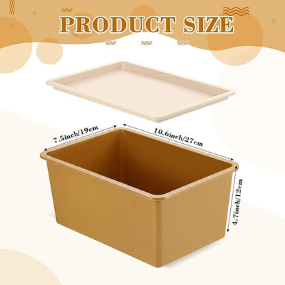 Menkxi 4 Pcs Storage Bins with Lids Plastic Stackable Containers for Organizing Shelves Christmas Ornament Box Baskets(Mixed Color,Small)