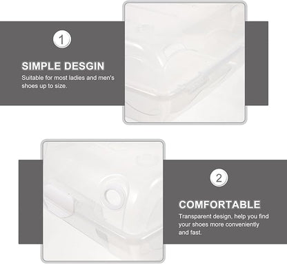 2pcs Thickened Plastic Shoe Storage Boxes with Dustproof Flip Lids, Large Stackable Shoe Organizers for Men and Women, Closet Storage Solution in Light Beige Style