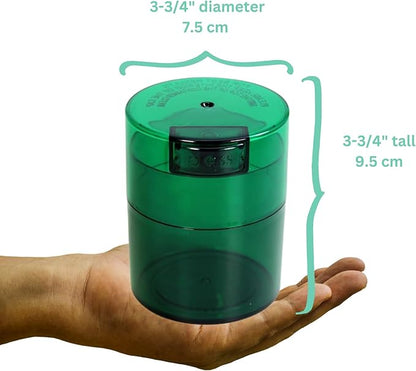 Tightvac - Premium Airtight Herb Storage Container - Holds ½ oz to 3 ounces - Keep Your Herbs and Dry Goods Fresh and Flavorful. Green Tint