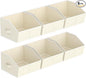 Homsorout Storage Bins for Shelves - Small Trapezoid Closet Shelf Organizer, Fabric Organization Bins with Handles, Storage Baskets for Clothes, Towel, Purse, 6 Pack, Beige