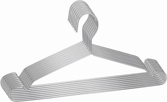 Wire Coat Hangers 10 Pack Strong Heavy Duty Stainless Steel Metal Coat Hangers Ultra Thin Space Saving Clothes Hangers 16.5 Inch