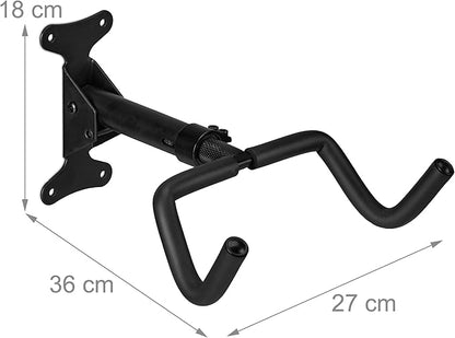 Relaxdays Bicycle Wall Mount, Foldable, Garage & Basement, Load Capacity 30 kg, H x W x D: 18 x 27 x 36 cm, Bicycle Holder, Black
