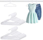 100 Pack White Baby Hangers 12.91 Inch - Kids Non-Slip Clothes Hangers for Infant & Child, Durable Plastic Children's Hangers for Closet, Pants, Coats, Skirts