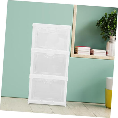 Garneck Shoe Storage Boxes Sneaker Boxes Stackable Storage Organizer Shoe Box Lid Pp Material Space-saving Easy to Find Clean Storage