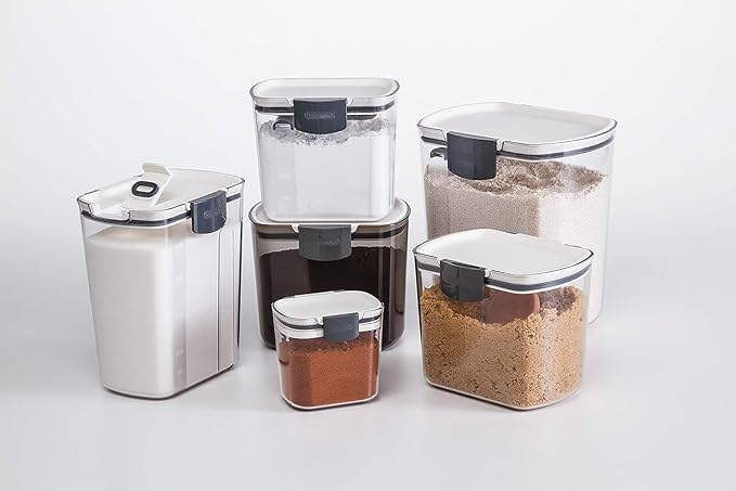 ProKeeper 1 Quart Airtight Powdered Sugar Storage Container – Grey, BPA-Free Plastic