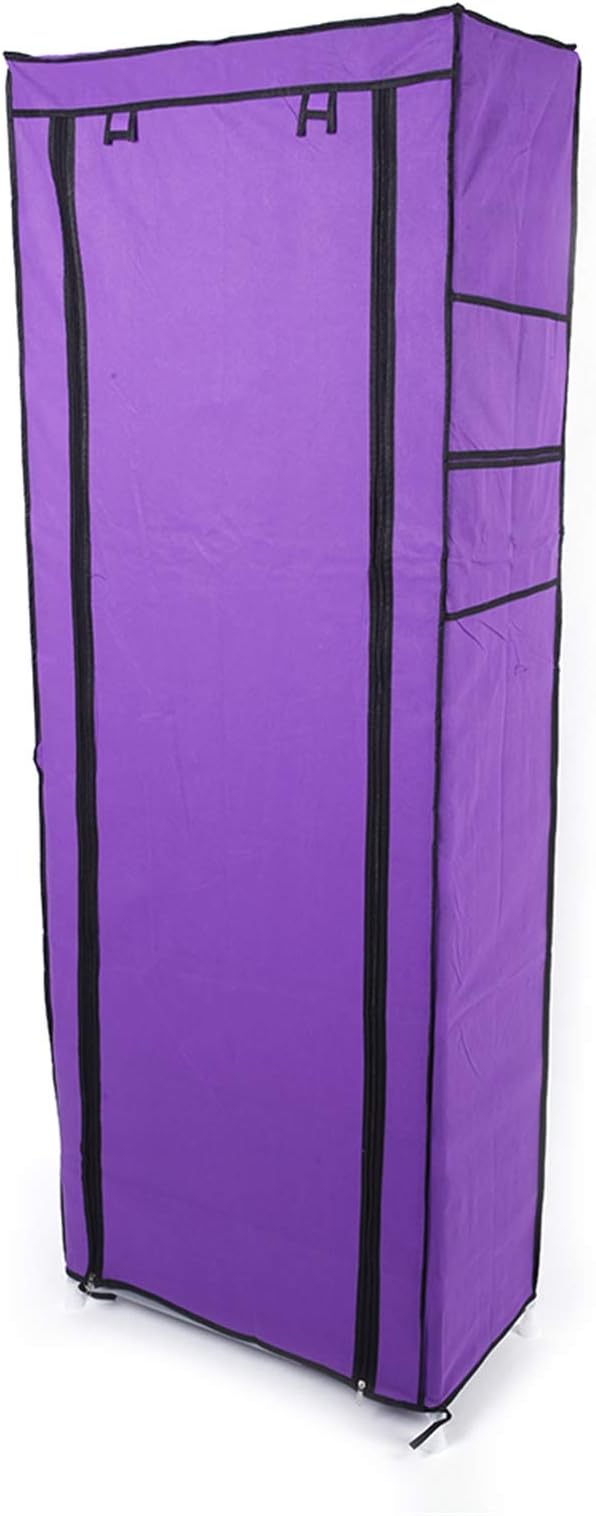 lapday 10 Tier Shoe Rack with Covers, Narrow Tall Shoe Shelf with Side Pocket, Free Standing Shoe Storage Cabinet for Closet Hallway,Bedroom,Entryway (Purple)