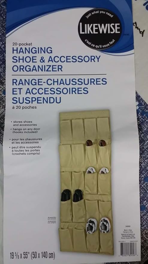 20-pocket hanging shoe & accesssory organizer