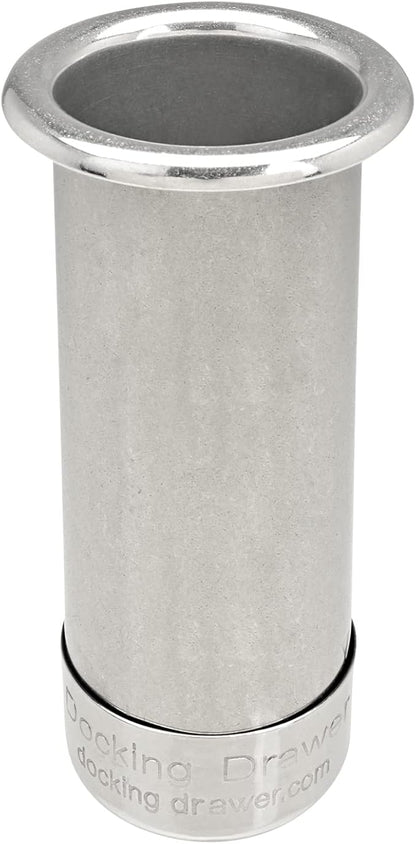Docking Drawer 2.0" Canister for Hot Tools, Hair Dryer, Curling Iron, and Flat Iron Holder Tube RIng Capped Stainless Steel