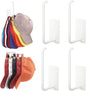 Hat Racks for Baseball Caps 4 Pack, Stainless Steel Adhesive Hat Hanger Hooks Holder for Wall, Multi-Purpose Strong Hook Organizer Can Hold More Than 40 Hats for Door/Closet