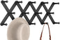 Accordion Wall Hanger, Hat Rack for Wall with 14 Coat Hooks, Expandable Hat Hangers Organizer, Vintage Decorative Coat Rack Wall Mount for Purse, Mug (Black)