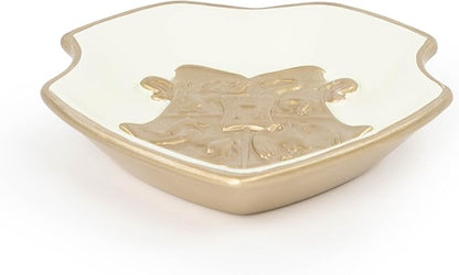 Jay Franco Harry Potter Soap Dish - Gold Resin Sponge Holder/Jewelry Dish Features Hogwarts Crest - Bathroom Décor
