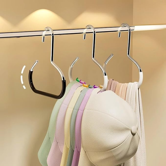 Hat Organizer, Holds Up to 8 Hats, Hat Racks/Holder/Hooks for Closet, Hat Hanger for Home & Dorm | Multi-Function Hanging Hat Storage for Closet & Display (White)