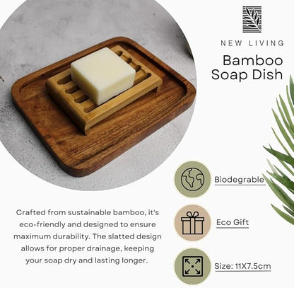 Bamboo Soap Dish | Bamboo Soap Tray | 11cm x 7.5 cm | Eco Product, Eco Friendly Gift (1)