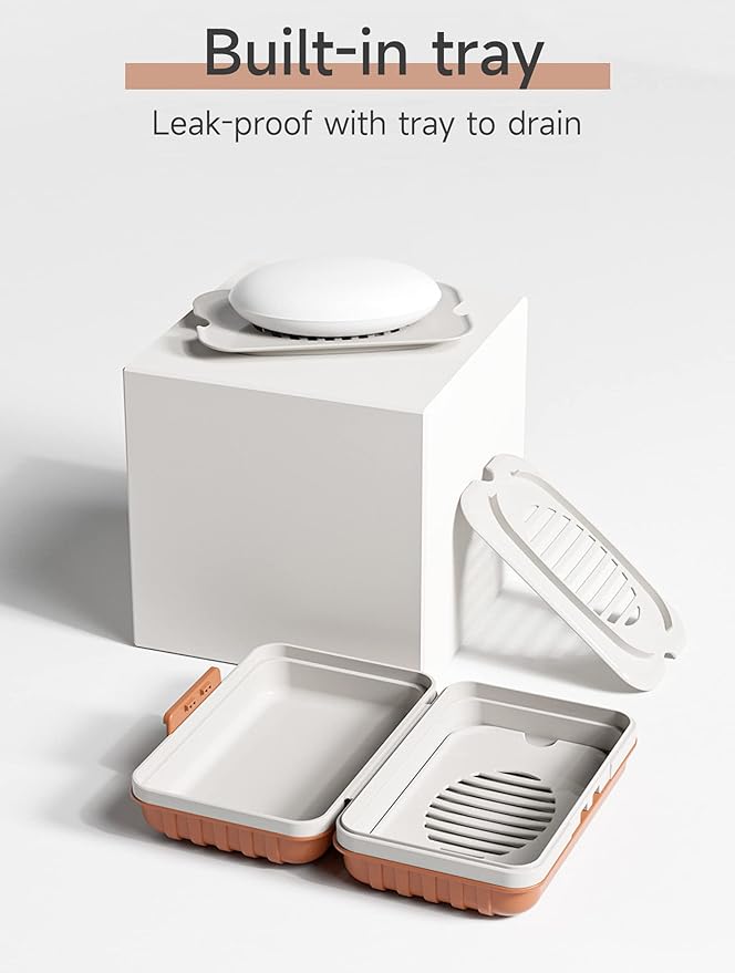 Travel Soap Dish with Lid - Draining Soap Bar Holder- Portable Soap Case for Traveling, Camping, Outdoor, Gym, Bathroom,Travel Essentials