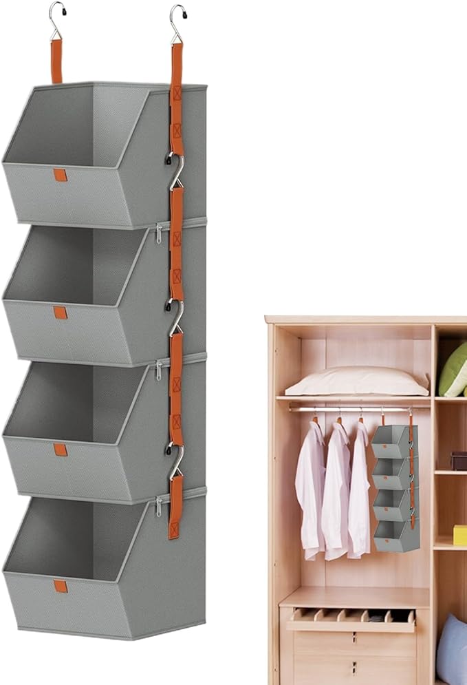 Over The Door Storage Organizer – Hanging Closet Rack, Multi-Pocket Fabric Holder, Durable Lightweight Design (Space Saving Efficient Solution) | Bedroom Bathroom Kitchen Accessory For Shoes Scarves H