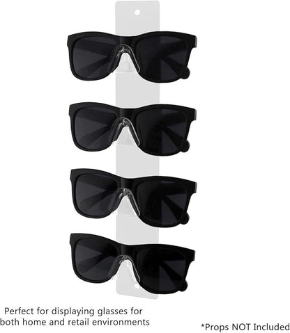 Marketing Holders Sunglasses Holder 4 Pair Wall Mount With Hardware Department Stores Fashion Retailers Malls Sports and Recreational Facilities Shopping Centers Low Maintenance White Acrylic