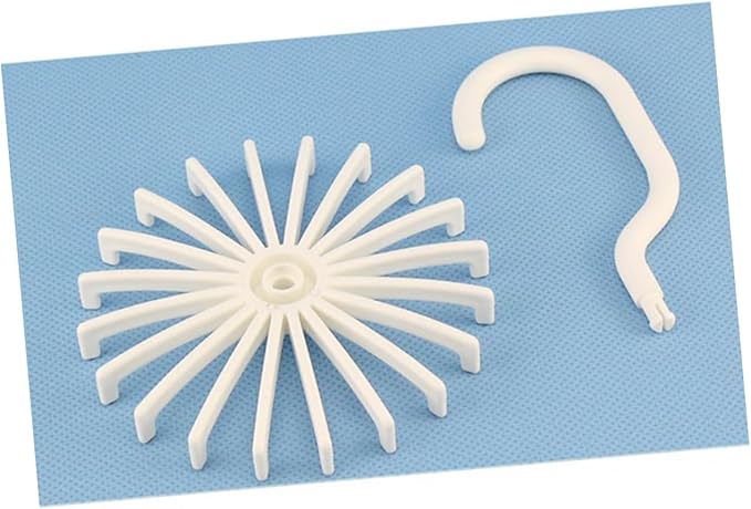 360 Degrees Rotating Tie Hanger Rack Organizer Non-Slip Plastic Tie and Scarf Storage White for Closet Organization
