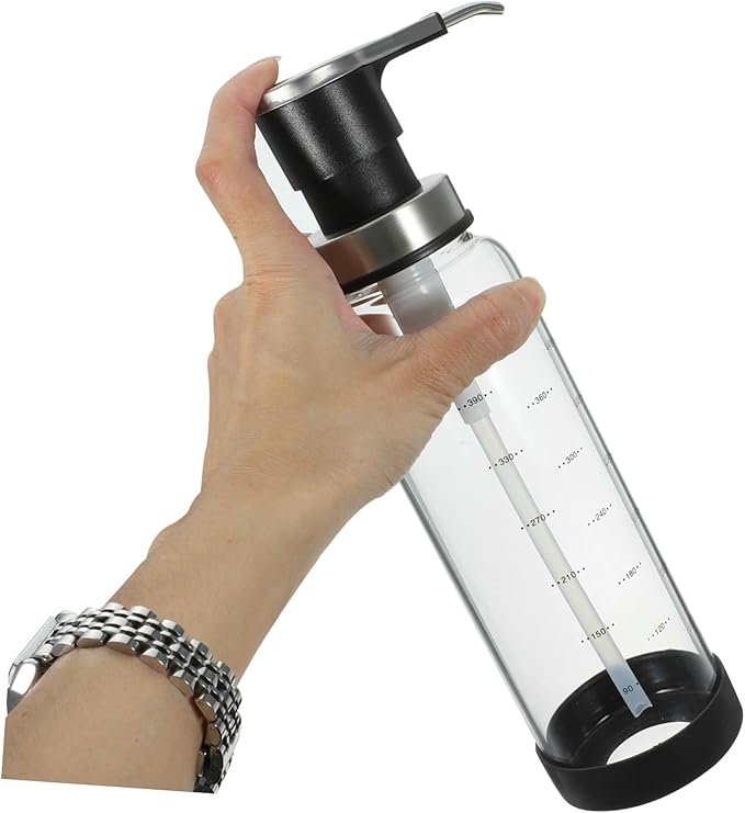 Transparent Syrup Pump Dispenser Bottle Capacity Kitchen Jam Honey and Ketchup Pumping Jar with Pump Lid for Easy Dispensing