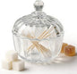 Clear Glass Jar with Lid - Pumpkin Glass Sugar Bowl with Lid for Coffee Station Sugar Cube Holder, Bathroom Qtip & Cotton Ball Organizer, Kitchen Storage & Home Decor Candy Jar