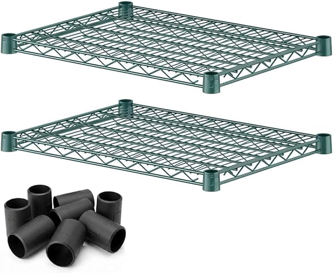 2 Pack Green Additional Wire Shelf for 18" x 24" Shelving Units, Replacement Shelves for Wire Rack