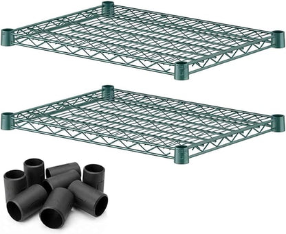 2 Pack Green Additional Wire Shelf for 18" x 24" Shelving Units, Replacement Shelves for Wire Rack