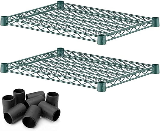 2 Pack Green Additional Wire Shelf for 18" x 24" Shelving Units, Replacement Shelves for Wire Rack
